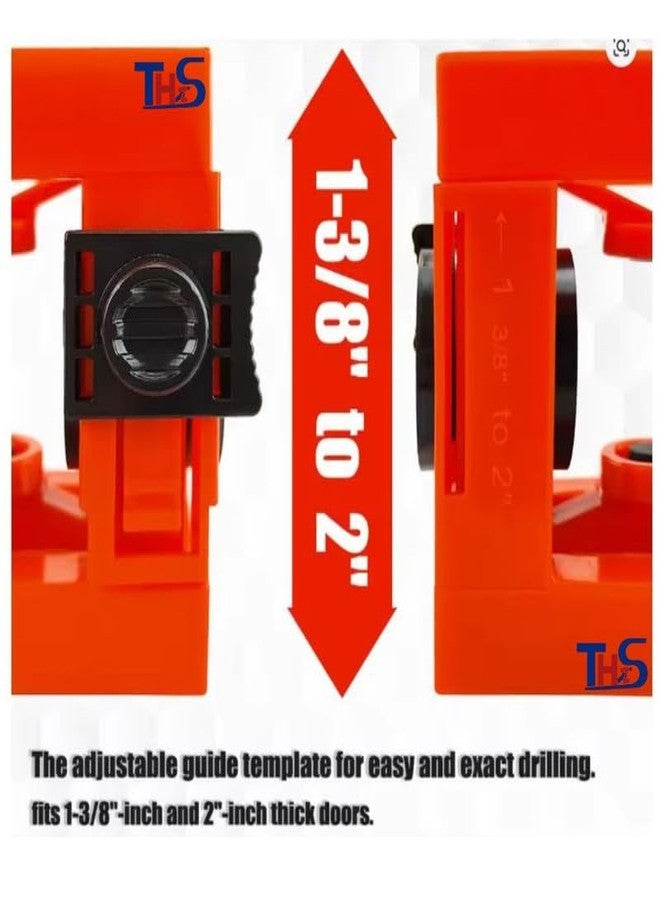 THS 4PCS Door Lock Installation Kit for Wood Doors Adjustable Guide Template with Snap-Lock Arms Door Hole Saw Locker - Image 2